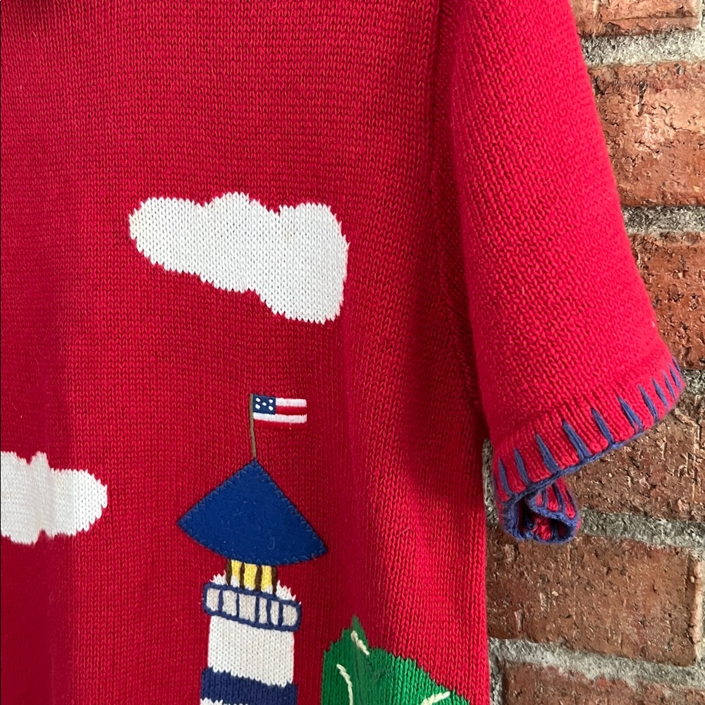 Vintage Quacker Factory Nautical themed shortsleeved sweater size M - Picture 4 of 6